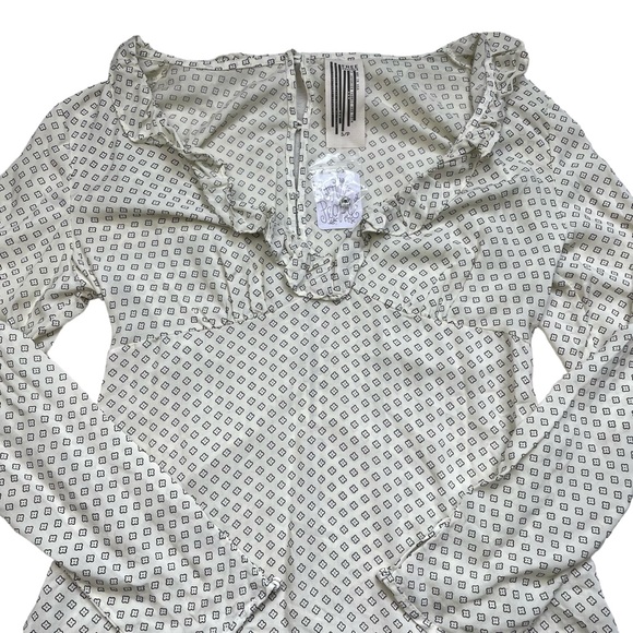 NWT Free People Deep V neck Cream Tunic Blouse/Mini Dress - Picture 4 of 15